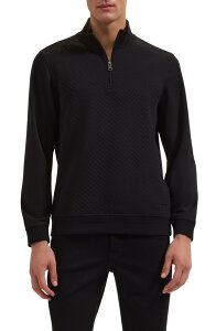 �u�K�b�` �����Y �A�E�^�[ �p�[�J�[�E�X�E�F�b�g �n�[�t�W�b�v �V���c Bugatchi Quarter Zip Sweatshirt Black �u���b�N