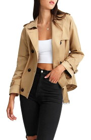 ベルアンドブルーム レディース アウター ジャケット・ブルゾン コート クロップド Belle & Bloom Cool Nights Cropped Trench Coat KHAKI カーキ