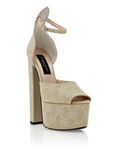 �t�B���b�v�v���C�� ���f�B�[�X �V���[�Y �X�j�[�J�[ �T���_�� �q�[�� PHILIPPLEIN Sandals Higheelstrass Monogram Women (Women) beige �x�[�W��