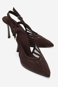 �v�����[�O�V���[�Y ���f�B�[�X �p���v�X ���b�V�� Prologue Shoes Fauna Mesh Mary Jane Flats (Women) Dark Brown Satin �u���E��