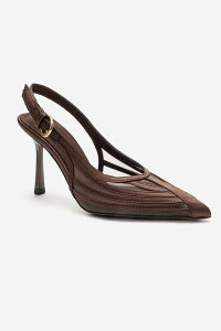 �v�����[�O�V���[�Y ���f�B�[�X �p���v�X Prologue Shoesafira Stiletto Pump Brown �u���E��