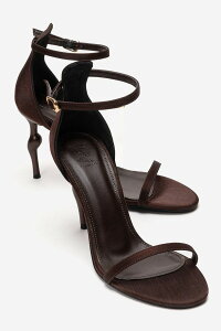 �v�����[�O�V���[�Y ���f�B�[�X �p���v�X �A���N�� Prologue Shoes Yelenankle Strap Stiletto Pump Brown Satin �u���E��