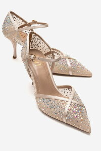 �v�����[�O�V���[�Y ���f�B�[�X �p���v�X Prologue Shoes Rachel Embellished Stiletto Pump Beige �x�[�W��