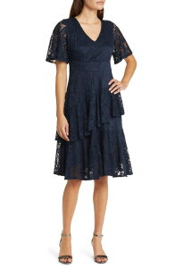 �L���i ���f�B�[�X �g�b�v�X �����s�[�X ���[�X Kiyonna Lace Affair Cocktail Dress NAVY BLUE �l�C�r�[