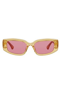 �J�[�g�W�F�C�K�[�����h�� ���f�B�[�X �A�N�Z�T���[ �T���O���X�E�A�C�E�F�A Kurt Geiger London 54mm Rectangular Sunglasses YELLOW/ PINK �s���N