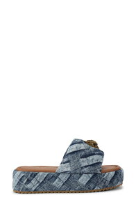 �J�[�g�W�F�C�K�[�����h�� ���f�B�[�X �V���[�Y �T���_�� �v���b�g�t�H�[�� Kurt Geiger London Kensington Puff Platform Slide Sandal Navy �l�C�r�[