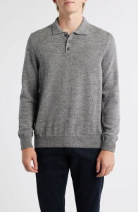 �A���b�N�X�N���[�� �����Y �g�b�v�X �|���V���c �E�[�� �Z�[�^�[ ALEX CRANE Anchor Merino Wool Polo Sweater Waterfall