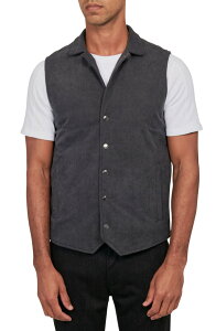 �_�u�����[�A�[���P�[ �����Y �A�E�^�[ �x�X�g �X�����t�B�b�g �R�[�f�����C W.R.K Slim Fit Camp Collar Corduroy Snap-Up Vest Grey �O���[