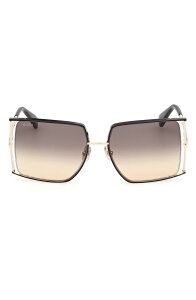 �}�b�N�X�}�[�� ���f�B�[�X �A�N�Z�T���[ �T���O���X�E�A�C�E�F�A Max Mara 68mm Gradient Oversize Rectangular Sunglasses GOLD/ BLACK / GRAD SMOKE PEACH �u���b�N