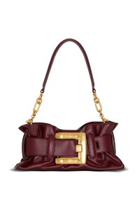 �o���}�� ���f�B�[�X �o�b�O �~�j ���U�[ Balmain Mini Anthem Bag In Calfskin Leather Brown �u���E��