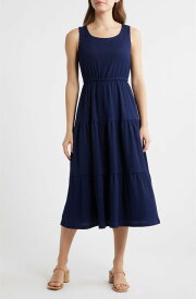 AK アンクライン レディース トップス ワンピース プチ ミディ ノースリーブ AK ANNE KLEIN Sleeveless Midi Dress (Petite) DISTANT MOUNTAIN