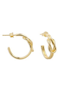 �A���W�F���g���B�[���H ���f�B�[�X �A�N�Z�T���[ �s�A�X�E�C�������O ARGENTO VIVO Love Knot Hoop Earrings GOLD �S�[���h