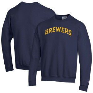 �`�����s�I�� �����Y �A�E�^�[ �p�[�J�[�E�X�E�F�b�g �V���c Men's Champio navy Milwaukee Brewers Powerblend Wordmark Sweatshirt Navy �l�C�r�[