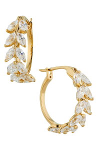 �i�f�B�[�� ���f�B�[�X �A�N�Z�T���[ �s�A�X�E�C�������O Nadri Wild Flower Vine Crystal Hoop Earrings GOLD �S�[���h