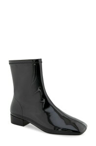 �G�A���\�[���Y ���f�B�[�X �V���[�Y �u�[�c�E���C���u�[�c �q�[�� Aerosoles Nina Block Heel Bootie Black Crinkled Patent �u���b�N