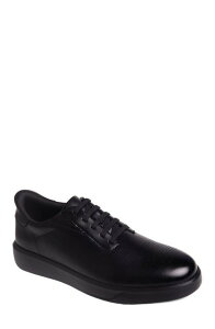 �}�[�N�W���Z�t�j���[���[�N �����Y �V���[�Y �X�j�[�J�[ ���U�[ Marc Joseph New York Harboroad Hands Free Technology Lightweight Leather Perforated Sneaker Black Napa Leather/Black Sole �u���b�N