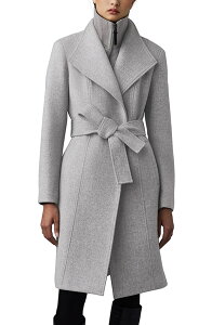 �}�b�J�[�W�� ���f�B�[�X �A�E�^�[ �W���P�b�g�E�u���]�� �E�[�� �R�[�g Mackage Norita Beltedouble Face Wool Coat with Wool Blend Bib GREY MELANGE �O���[