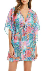 �u���[���b�h�r�[�e�B�[ ���f�B�[�X �g�b�v�X �����s�[�X �V�t�H�� BLEU by Rod Beattie Ibiza Bohemia Chiffon Cover-Up Caftan MULTI �}���`�J���[