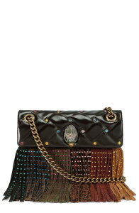 �J�[�g�W�F�C�K�[�����h�� ���f�B�[�X �o�b�O �~�j �t�����W Kurt Geiger London Mini Kensington Fringe Convertible Crossbody Bag OPEN BROWN �u���E��