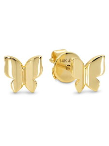 �f���@�^ ���f�B�[�X �A�N�Z�T���[ �s�A�X�E�C�������O DEVATA Butterfly Stud Earrings in 14K Gold 6mm Yellow Gold �C�G���[