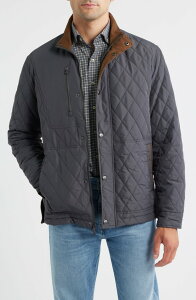 �W���j�[ �I�[ �����Y �A�E�^�[ �W���P�b�g�E�u���]�� �L���e�B���O johnnie-O Juno Quilted Jacket Dark Gray �O���[