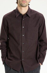 �Z�I���[ �����Y �g�b�v�X �V���c �R�b�g�� Theory Weekend Woods Check Cotton Button-Up Shirt Deep Eggplant Multi - 2I4 �}���`�J���[