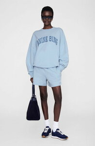 �A�j�[�r�� ���f�B�[�X �{�g���X �n�[�t�p���c�E�V���[�c ANINE BING Framed Monogram Kam Short Pale Blue �u���[