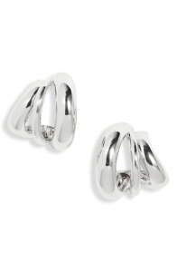 �I�[�v���G�f�B�b�g ���f�B�[�X �A�N�Z�T���[ �s�A�X�E�C�������O Open Edit Curved Triple Hoop Earring sILVER �V���o�[
