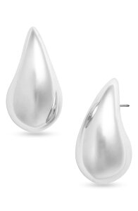 �I�[�v���G�f�B�b�g ���f�B�[�X �A�N�Z�T���[ �s�A�X�E�C�������O Open Edit Polished Teardrop Stud Earrings RHODIUM