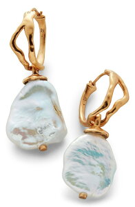 ���j�J���B�i�_�[ ���f�B�[�X �A�N�Z�T���[ �s�A�X�E�C�������O Monica Vinader Large Keshi Pearl Hoop Earrings GP �p�[��