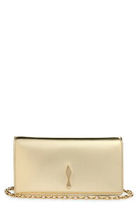 �N���X�`�����E���u�^�� ���f�B�[�X �o�b�O �g�[�� ���U�[ Christian Louboutin Bettina Metallic Leather Clutch PL12 PLATINE/ GOLD �S�[���h