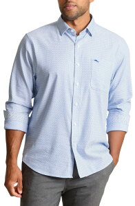 �g�b�~�[�o�n�} �����Y �g�b�v�X �V���c �g�[�� Tommy Bahama Sarasota Stretch Ventura Coast Solid White IslandZone Button-Up Shirt (Big Tall) MED BLUEBERRY �z���C�g