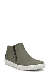 �G�R�[ ���f�B�[�X �V���[�Y �X�j�[�J�[ ECCO Soft 7 Mid Top Zip Sneaker Smokey Olive �I���[�u
