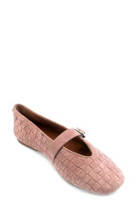 �W�F���g���\�E���Y ���f�B�[�X �V���[�Y �p���v�X Gentle Souls Winifred Woven Mary Jane Flat Rose Suede