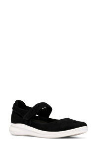 �N���[�N�X ���f�B�[�X �V���[�Y �p���v�X Clarks Lynell Mary Jane Flat (Women) BLACK NUBUCK �u���b�N