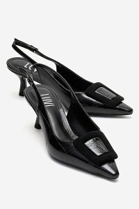 �v�����[�O�V���[�Y ���f�B�[�X �p���v�X Prologue Shoes Dublin Buckle Stiletto Pump Black Print �u���b�N