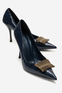 �v�����[�O�V���[�Y ���f�B�[�X �p���v�X Prologue Shoes Dexen Stiletto Pump Navy Print �l�C�r�[