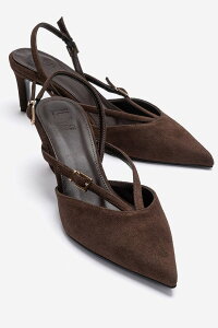�v�����[�O�V���[�Y ���f�B�[�X �p���v�X Prologue Shoes Armonia Stiletto Pump Brown Suede �u���E��