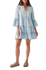 �t�@���e�B ���f�B�[�X �g�b�v�X �����s�[�X �e�B�A�[�h �~�j �R�b�g�� Faherty Kasey Dream Gauze Tiered Organicotton Minidress Light Indigo Wash �C���f�B�S