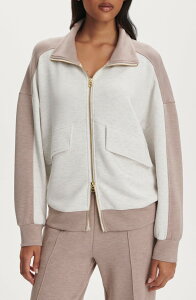 �o�[���C ���f�B�[�X �A�E�^�[ �p�[�J�[�E�X�E�F�b�g �V���c Varley Garcia Full Zip Sweatshirt Ivory Marl/ Taupe Marl �A�C�{���[