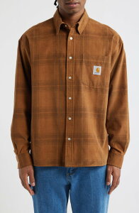 �J�[�n�[�g �����Y �g�b�v�X �V���c �R�[�f�����C Carhartt Work In Progress Wilber Check Corduroy Button-Up Shirt Wilber Check Hamilton Brown �u���E��