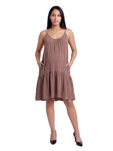 24 �Z�u���R���t�H�[�g ���f�B�[�X �g�b�v�X �����s�[�X A ���C�� �~�j �}�^�j�e�B 24seven Comfort Apparel Maternity Essential Scoop Neck Spaghetti Strapocket A-Line Mini Dress (Maternity) Mocha ���J