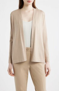 AK �A���N���C�� ���f�B�[�X �A�E�^�[ �J�[�f�B�K�� �v�` AK ANNE KLEIN Chatham Open Front Cardigan (Petite Regular) LATTE