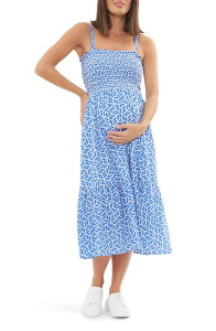 ���C�v�}�^�j�e�B ���f�B�[�X �{�g���X �J�W���A���p���c �L���b�v Ripe Maternity Capri Shirredress (Maternity) WHITE / LAPIS �z���C�g