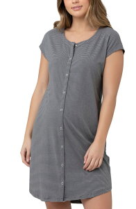 ���C�v�}�^�j�e�B ���f�B�[�X �A���_�[�E�F�A �i�C�g�E�F�A Ripe Maternity Blake Organic S/Slv Nightie (Maternity) Gunship / White �z���C�g