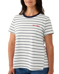 �L���h���b�h �u���C�u���[ ���f�B�[�X �g�b�v�X �V���c �R�b�g�� �}�^�j�e�B Kind red Bravely Classicottonursing T-shirt (Maternity) Navy & White Stripe �z���C�g