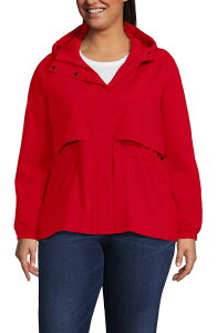 �����Y�G���h ���f�B�[�X �A�E�^�[ �R�[�g �v���X�T�C�Y �W���P�b�g Lands' End Squall Packable Rain Jacket (Plus) Compass Red ���b�h