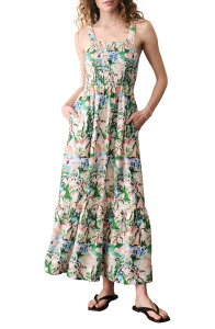 �}���[�� ���C���[ ���f�B�[�X �g�b�v�X �����s�[�X �t�����[�� �}�L�V �t�����[ Marine Layer Selene Floral Maxi Dress WATERCOLOR PALM
