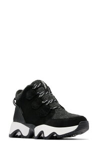 �\���� ���f�B�[�X �V���[�Y �u�[�c�E���C���u�[�c �v���X�T�C�Y �X�j�[�J�[ SOREL Kinetic Impact Caribou Plus Waterproof Sneaker Bootie Black/ Sea Salt �u���b�N