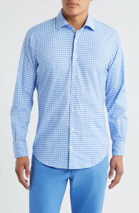 �s�[�^�[�E�~���[ �����Y �g�b�v�X �V���c Peter Millar Fairbanks Ombr Check Performance Twill Button-Up Shirt Evening Tide �`�F�b�N